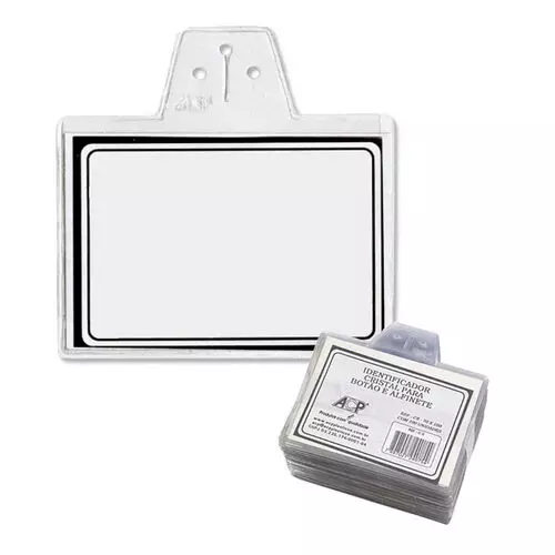 Crach&aacute; Cristal com Cord&atilde;o Silicone 8x12cm ACP Transparente