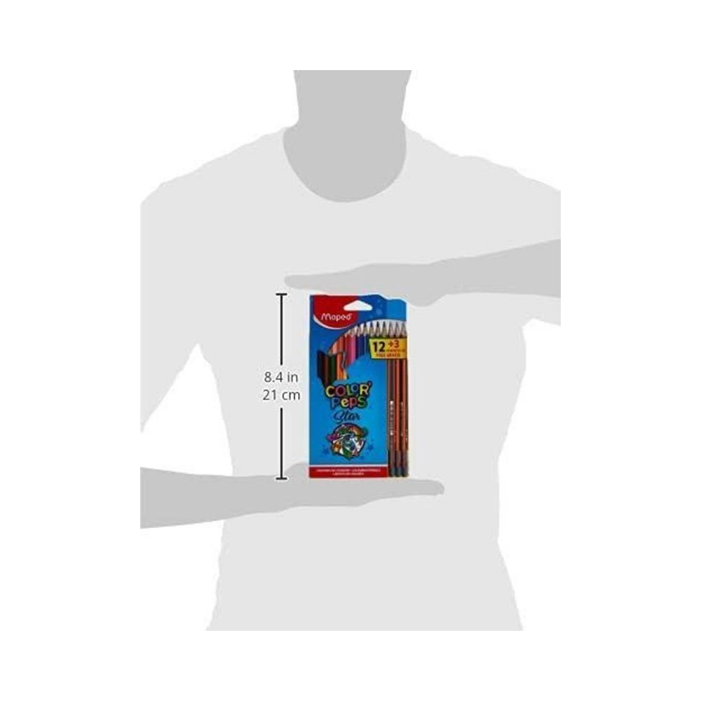 L&aacute;pis de Cor Triangular Color Peps Maped 12 cores com 3 l&aacute;pis grafite HB