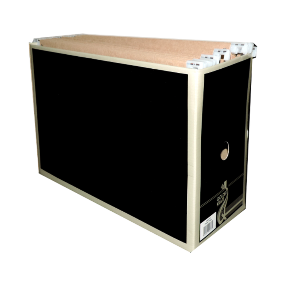 Arquivo Papel&atilde;o Grande Golden Kraft Preto com 10 Pastas Suspensas