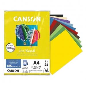 Papel Canson Iris Vivaldi Preto 25 folhas A4