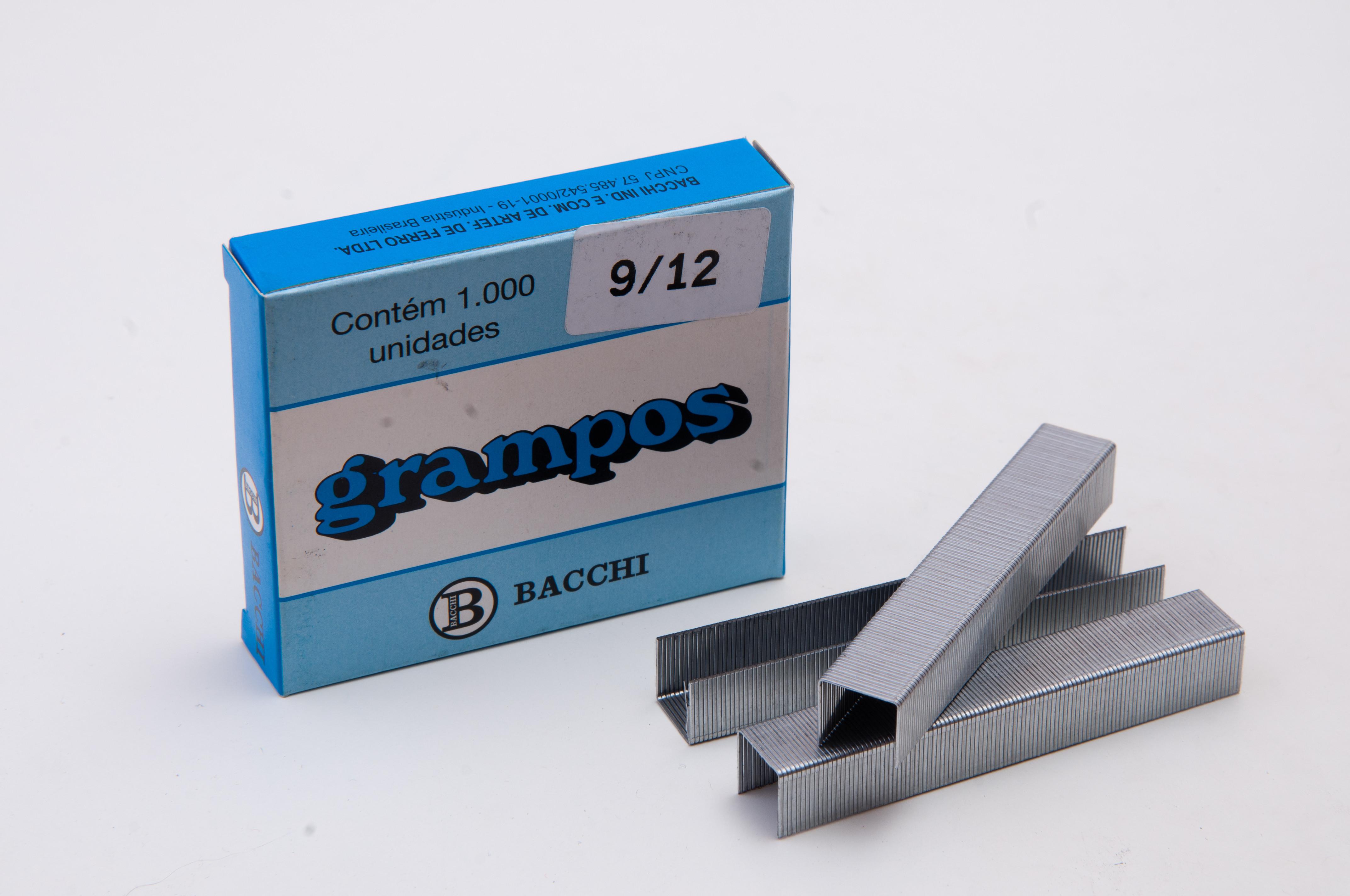 Grampos Galvanizados 9/12 Bacchi A&ccedil;o Resistente Caixa com 1000 Unidades