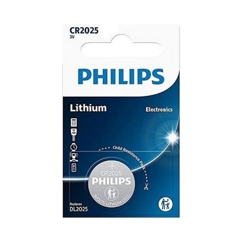 Bateria Bot&atilde;o CR2025 Philips 3V 5 unidades