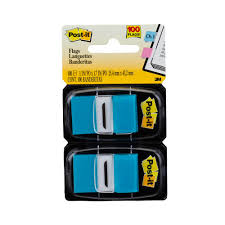 Marcador de P&aacute;gina Adesivo  1 Furo 25,4x43,2mm 3M Pl&aacute;stico Azul