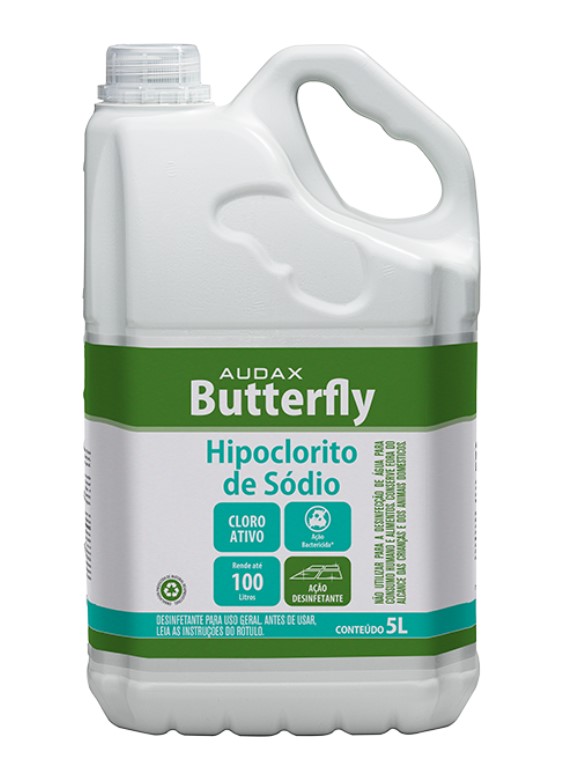 Hipoclorito De S&oacute;dio Butterfly 5% Audax 5L