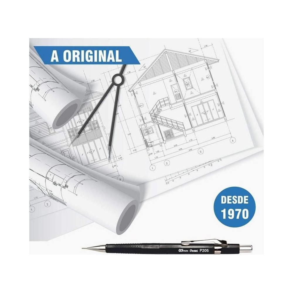 Lapiseira 0.5mm P205-MTA Collection Leg&iacute;tima Pentel Preta