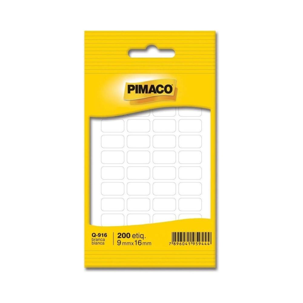 Etiqueta Adesiva Multiuso 9x16mm Pimaco Retangular Branca