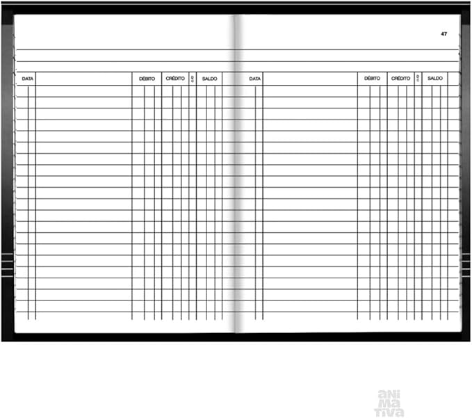 Livro Conta Corrente   Grande 215x315mm Animativa Capa Dura Verde