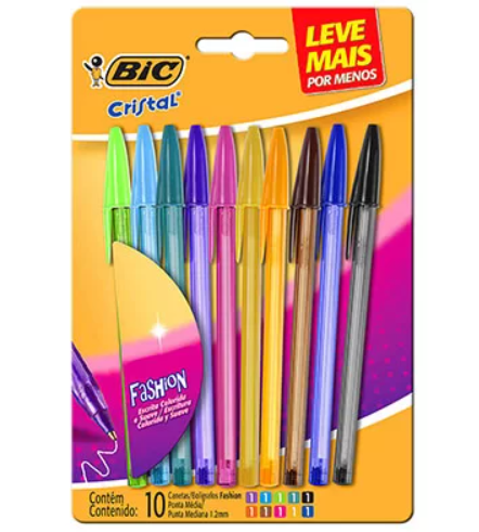 Caneta Esferogr&aacute;fica Bic Fashion com 10 Cores 1.2mm