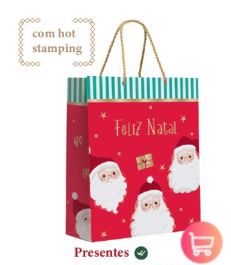 SACOLA PARA PRESENTE PREMIUM G- FELIZ NATAL