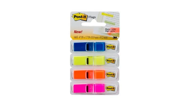 Post-It Flags Transparentes 4 Cores 3M