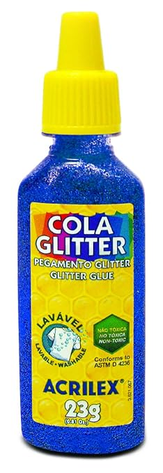 Cola com Glitter Acrilex 204 23g Azul