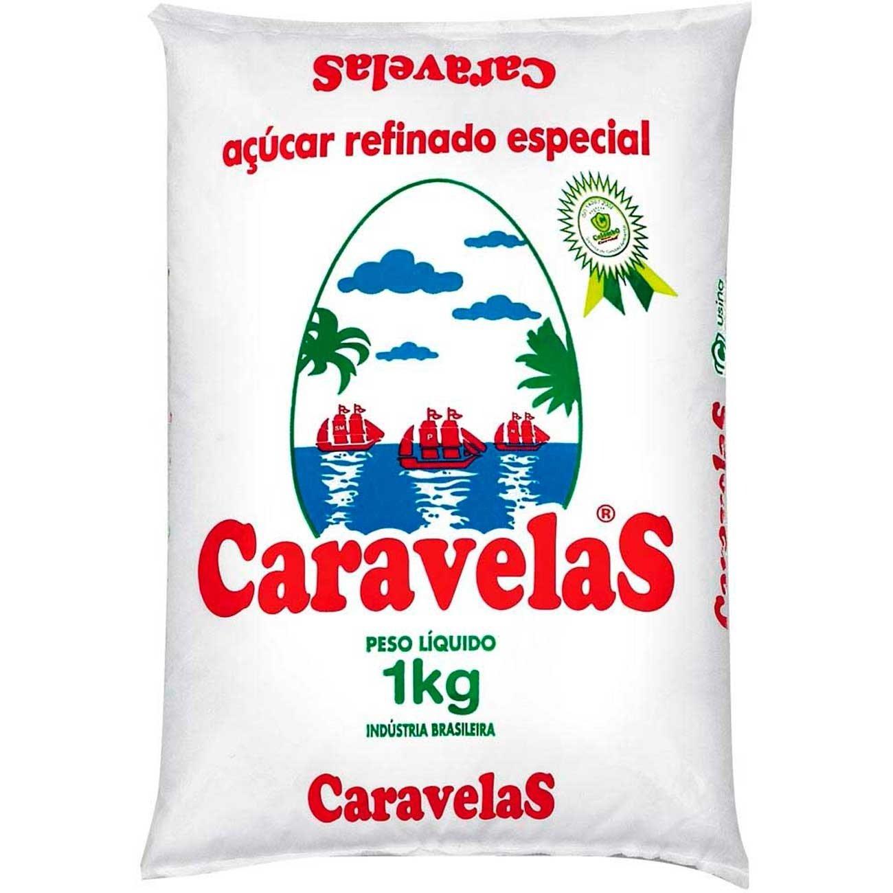 A&ccedil;&uacute;car Refinado Cristal Branco Caravelas 1kg