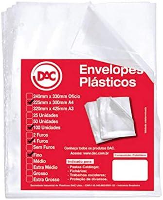 Envelope Pl&aacute;stico Of&iacute;cio 4 furos caixa 100 unidades