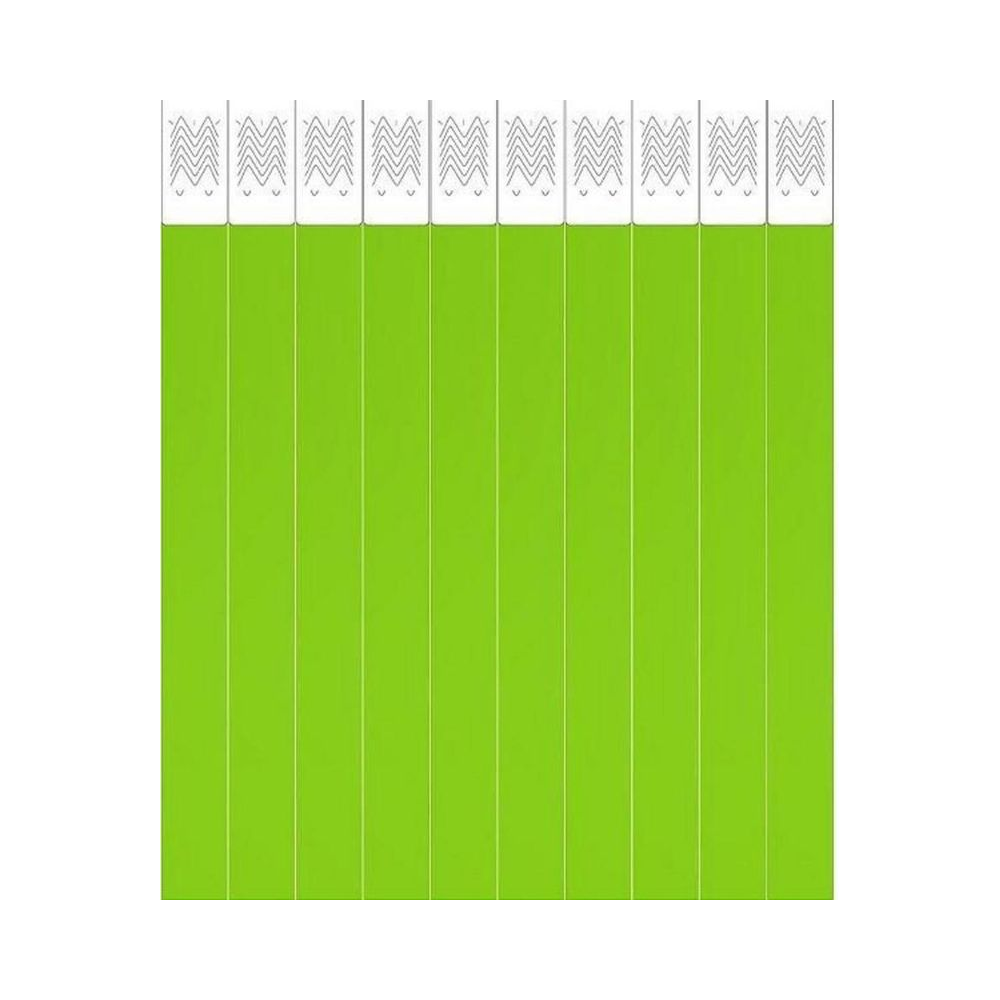 Pulseira Identifica&ccedil;&atilde;o Tyvek Tecnomidia Verde Fluor Cx/50