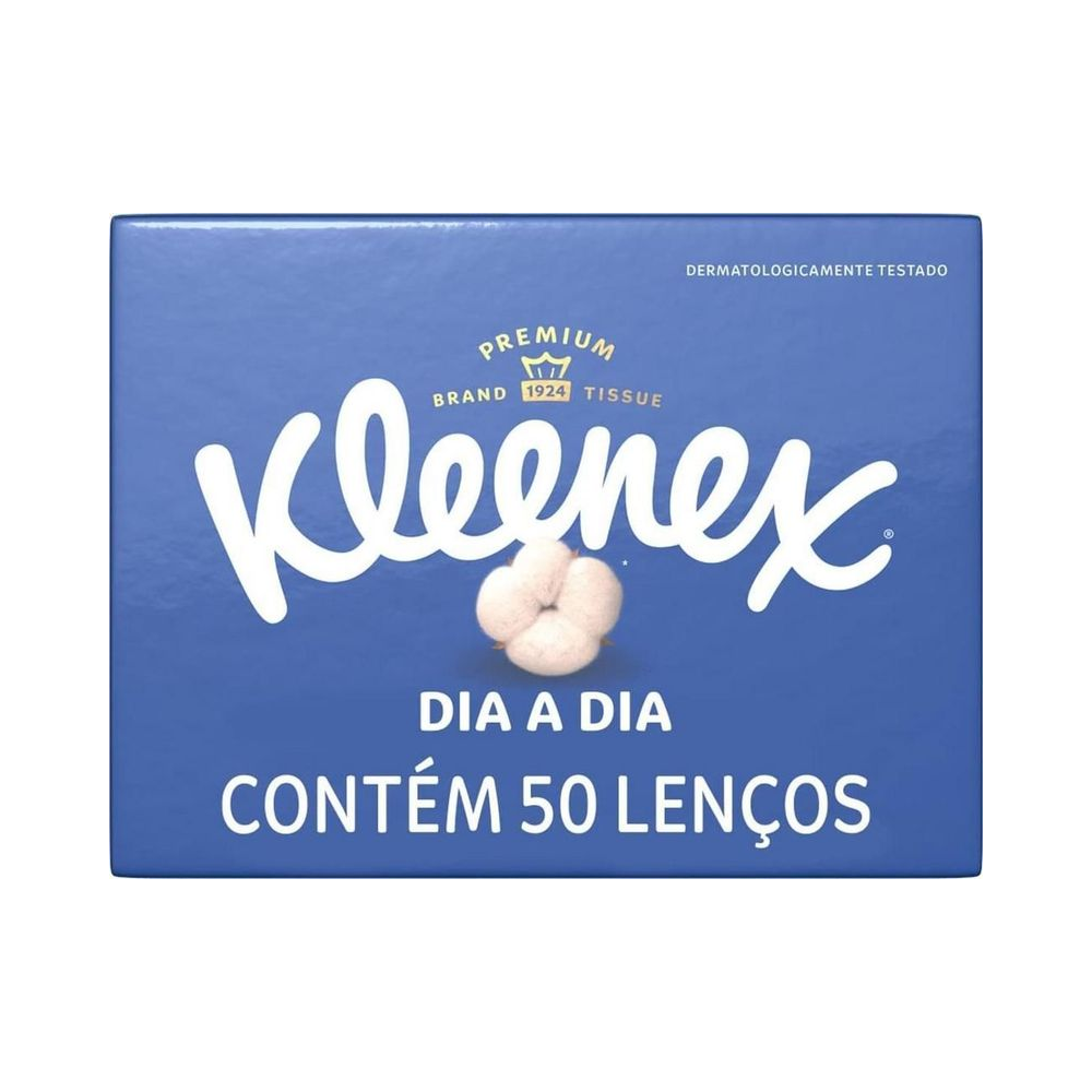 Len&ccedil;o de Papel 12.7cm x 21.2cm Kleenex Folha Dupla Branco 50 folhas
