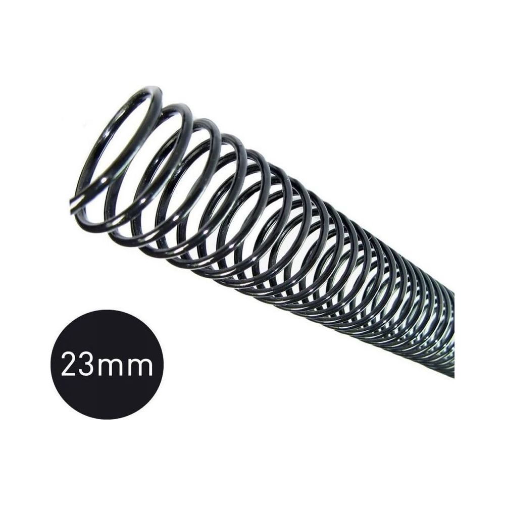 Espiral para Encaderna&ccedil;&atilde;o  1 Furo 23mm Mares Pl&aacute;stico Preto