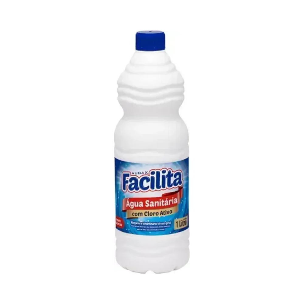&Aacute;gua Sanit&aacute;ria com Cloro Ativo Audax F&aacute;cilita 1 litro