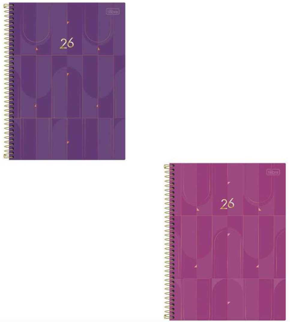Agenda Spot Espiral Femina Tilibra 2026 200 folhas Multicor 20x27,5 cm