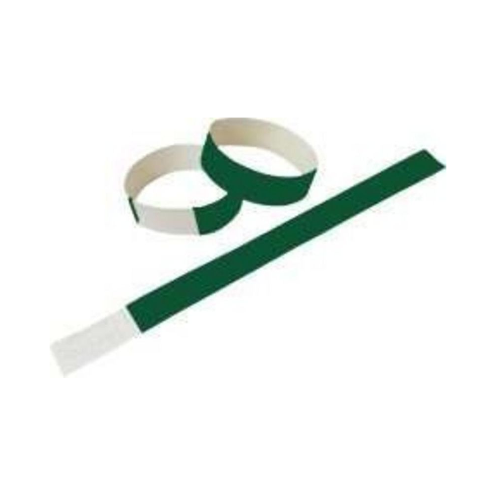 Pulseira Identifica&ccedil;&atilde;o Tyvek Tecnomidia Verde Bandeira Cx/50
