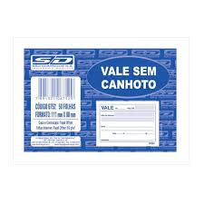 Bloco de Papel Vale Despesas  50 Folhas 157x105mm S&atilde;o Domingos Papel Branco
