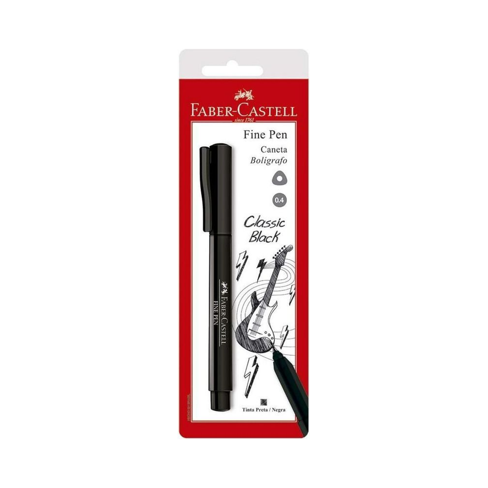 Caneta Fine Pen 0.4mm Preto Faber-Castell