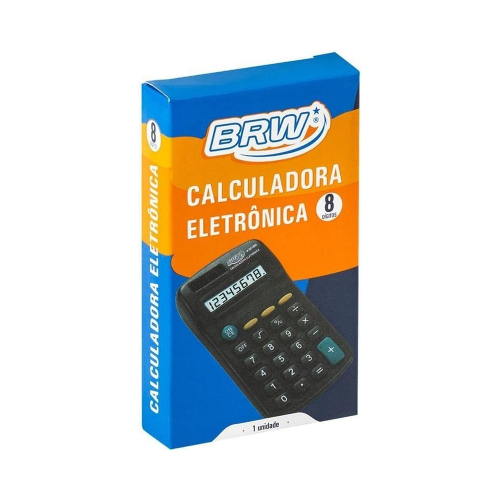 Calculadora de Bolso 8 d&iacute;gitos BRW CC1000 Preta Unit&aacute;ria