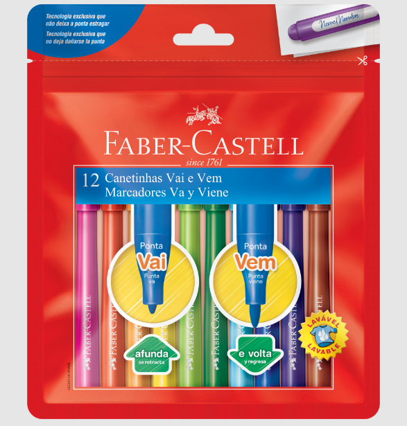 Canetinhas Vai Vem Faber-Castell 12 cores