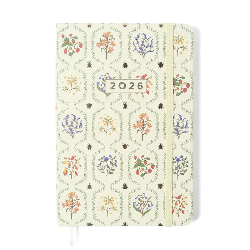 Agenda Planner Semanal Cicero 2026 Jardim Off White 14x21cm