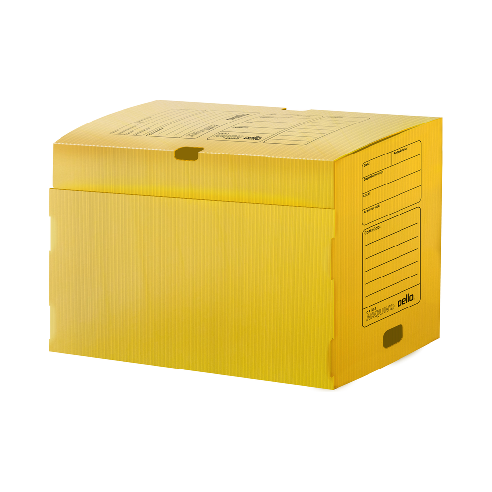Arquivo Morto Pl&aacute;stico Dello 360mm x 130mm x 250mm Amarelo Unit&aacute;rio