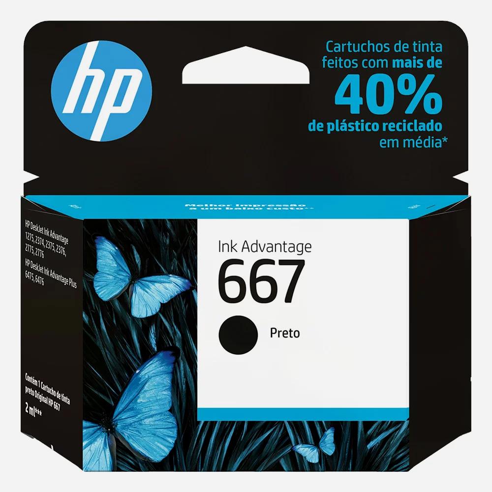 Cartucho Ink Advantage 667 HP Preto 2ml