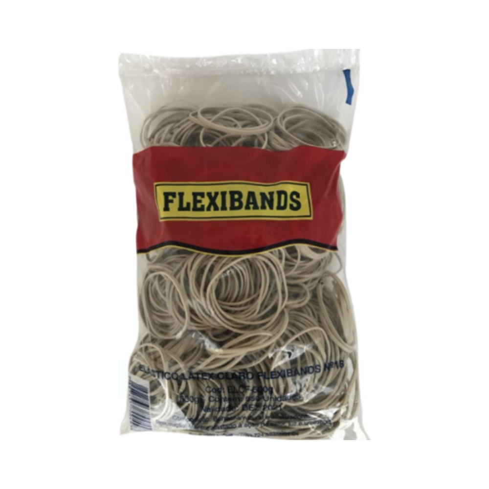 El&aacute;stico L&aacute;tex n&ordm; 18 Flexibands 550 Unidades Claro