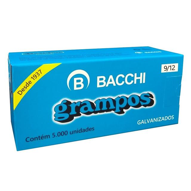 Grampos Galvanizados 9/12 Bacchi 5000 unidades Prata
