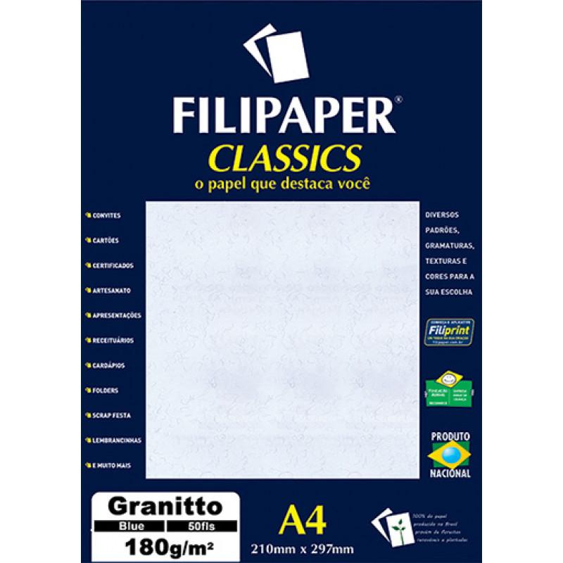 Papel Filipaper Granito Azul 180g Pct com 50