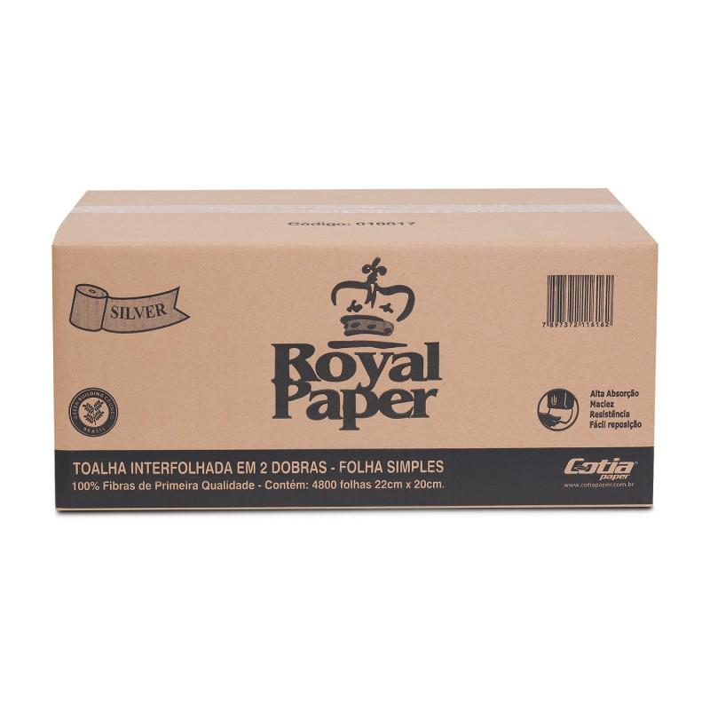 Papel Toalha Interfolhado 4800 Fls Royal Silver 22x20cm