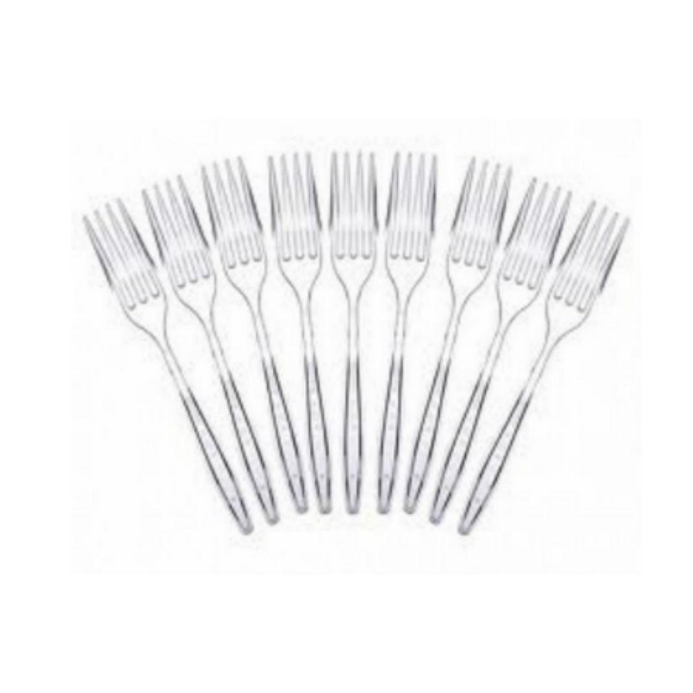 Garfo Descart&aacute;vel para Refei&ccedil;&atilde;o Rioplastic Cristal 50 unidades