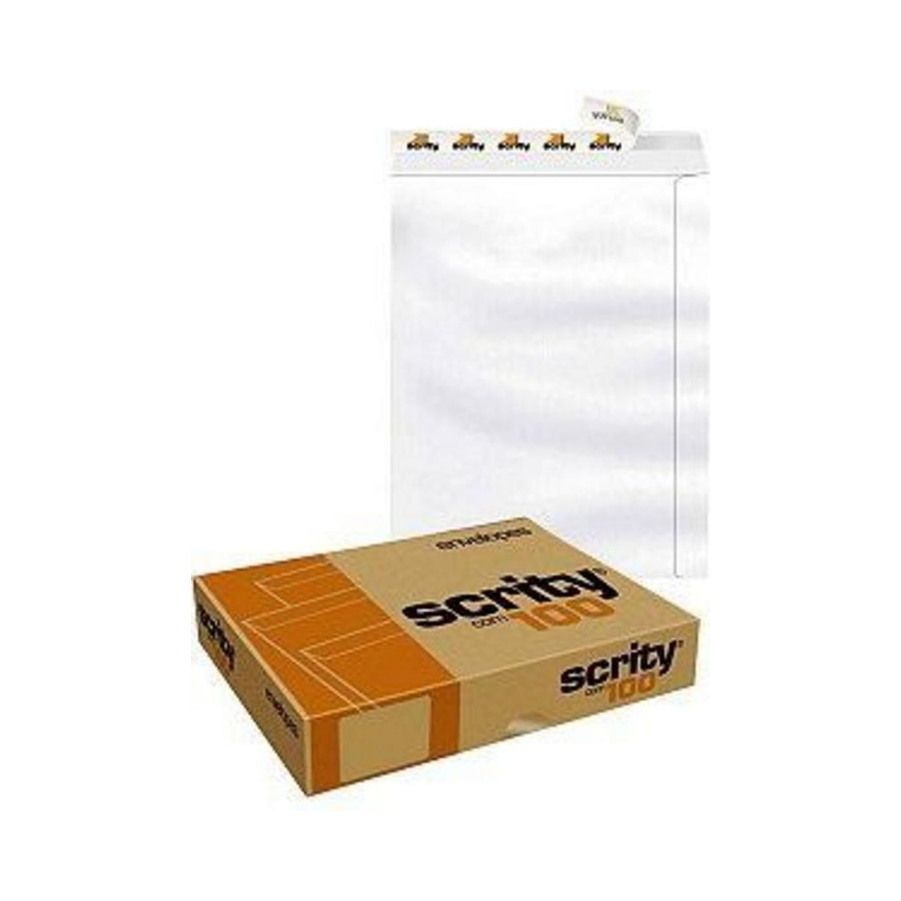 Envelope Saco 240x340 Scrity Branco Pacote 100 Unidades