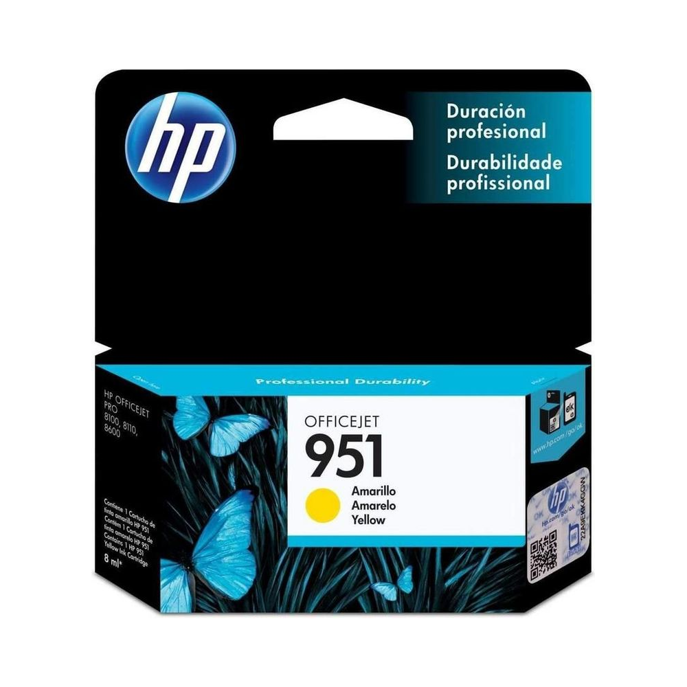 Cartucho Officejet Pro 951 HP Amarelo 8ml