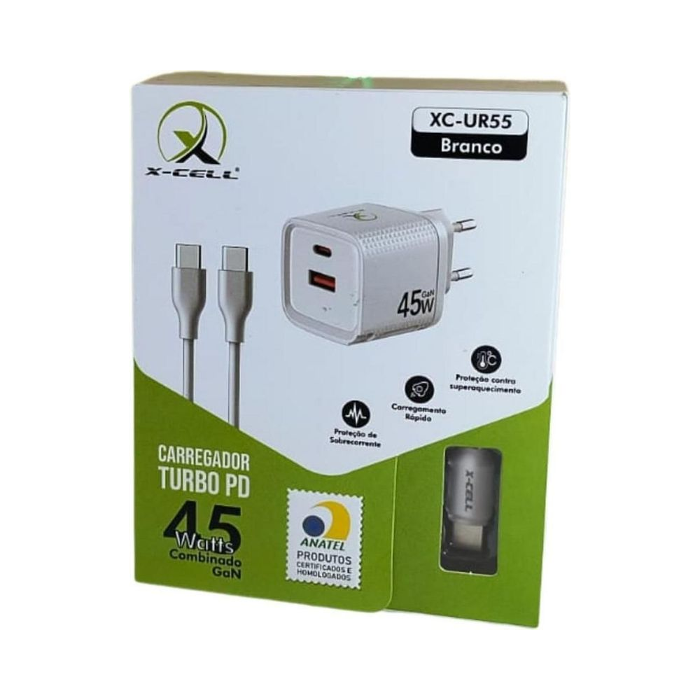 Carregador de Parede Turbo PD USB com Cabo - Flex