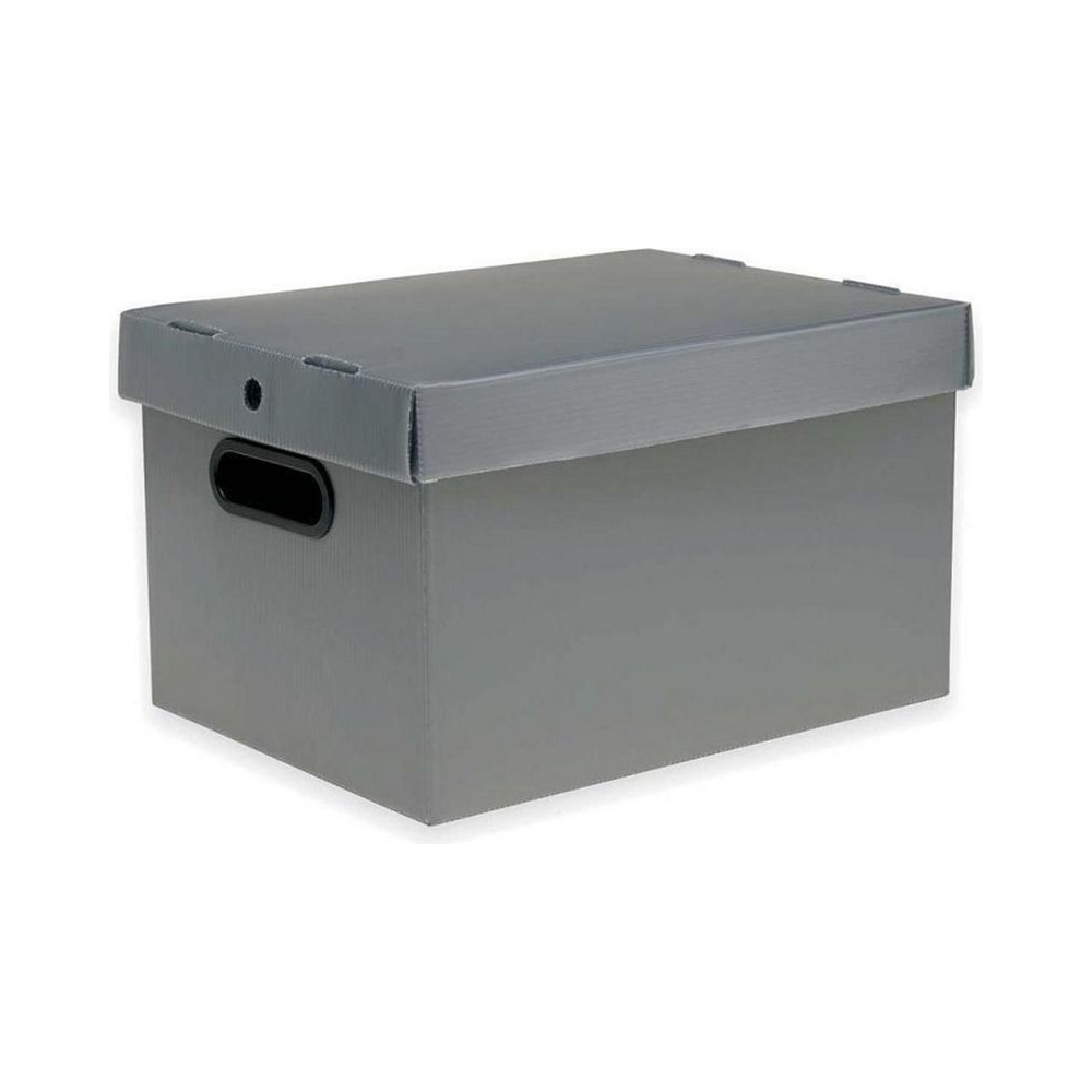 Caixa Organizadora Prontobox Polycart Prata Grande Resistente a Impactos