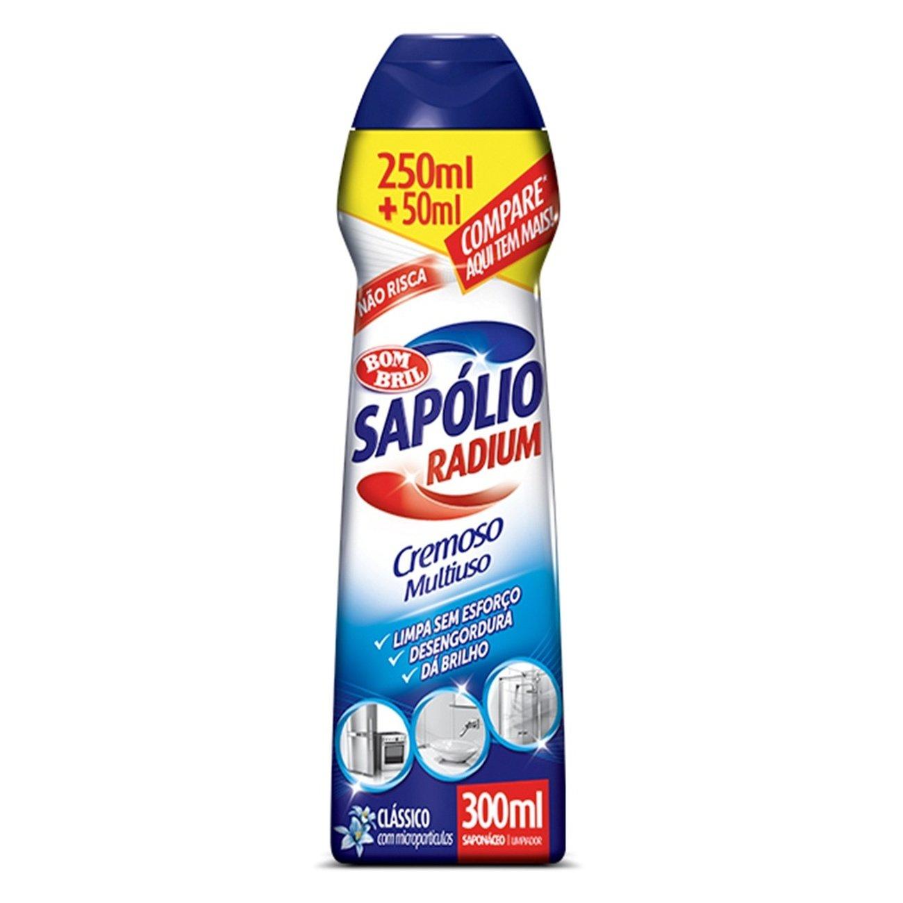 Sapon&aacute;ceo Cremoso Bom Bril Sap&oacute;lio Radium 300ml Unit&aacute;rio